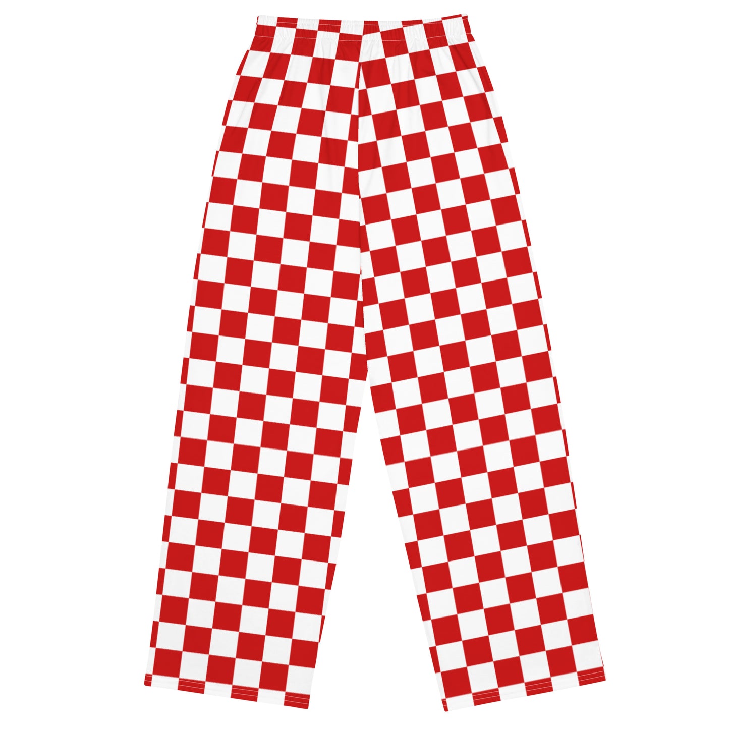 Checkered Print Unisex Wide-Leg Pants