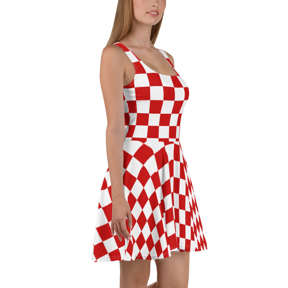 Checkered Skater Dress