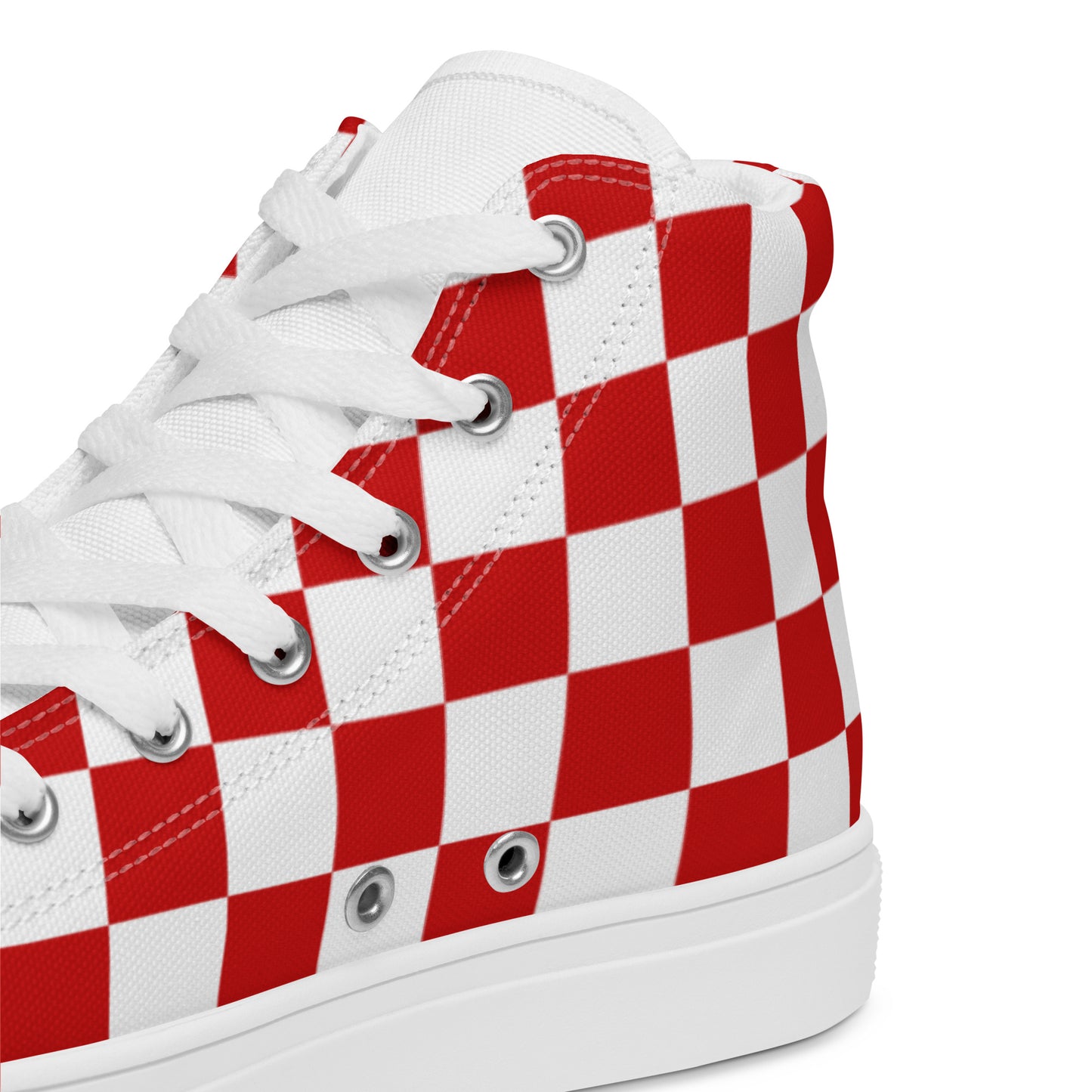 Checkered Men’s High Top Canvas Shoes