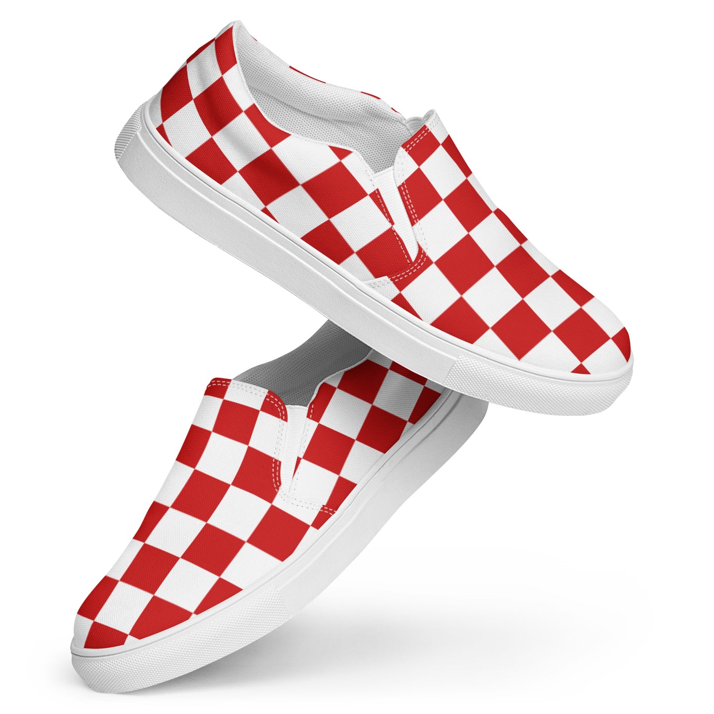 Checkered Men’s Slip-On Canvas Shoes