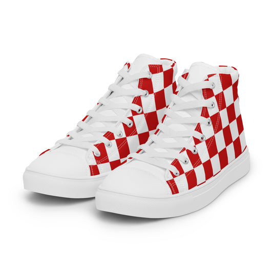 Checkered Men’s High Top Canvas Shoes